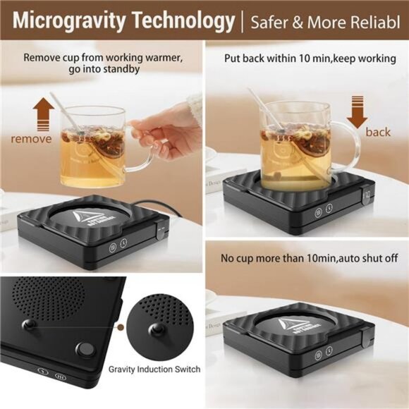 Coffee Mug Warmer&Coffee Warmer for Desk Auto Shut Off, w/ 3 Temperature Setting - Picture 2 of 6